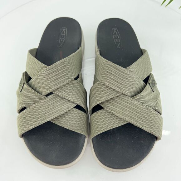 KEEN Women's Size 5 Elle Comfort Slip On Slide Sandals Green Criss Cross Shoes - Picture 4 of 11